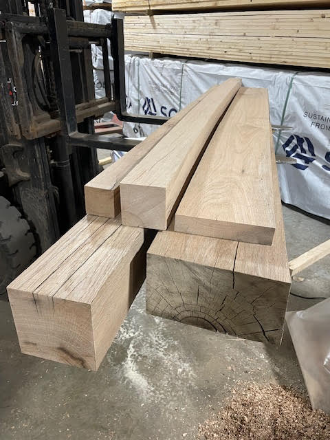 HUGE TIMBER HARDWOOD OAK BEAMS / SLEEPERS - 2.6M LENGTHS - £100 EACH
