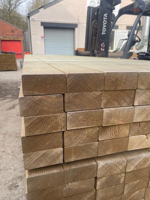 4X2 TIMBER JOIST TREATED GRADED C24 - 4.8 METER LENGTH - £12