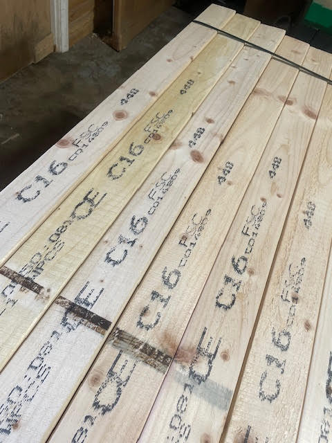 4X2 TIMBER STUDWORK GRADED C16 - 4.8M LENGTHS - £11