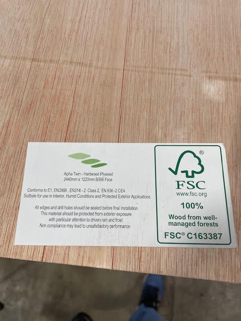 5.5MM EXTERIOR HARDWOOD PLYWOOD 8X4 SHEET - £14