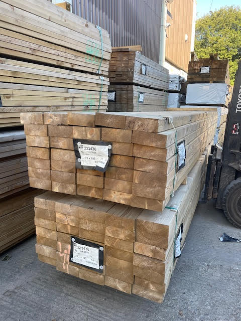 C24 GRADED 8X3 TREATED TIMBER JOIST / BEAM - 4.8M LENGTH - £32