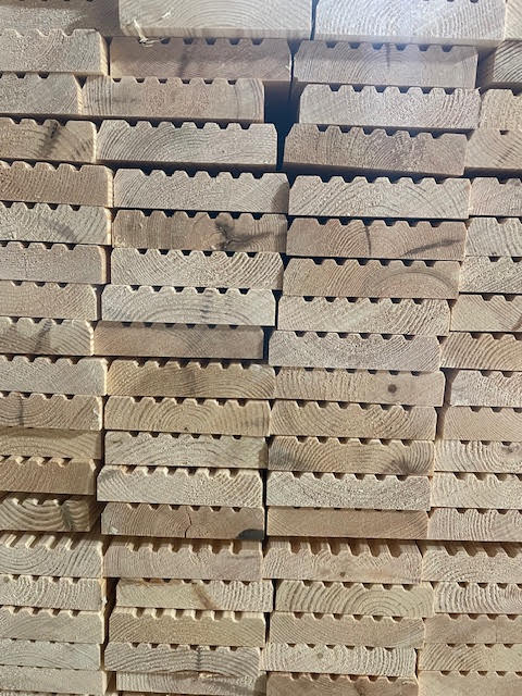 PINE TIMBER GARDEN DECKING BOARDS - 4.8M LENGTHS - £9 EACH