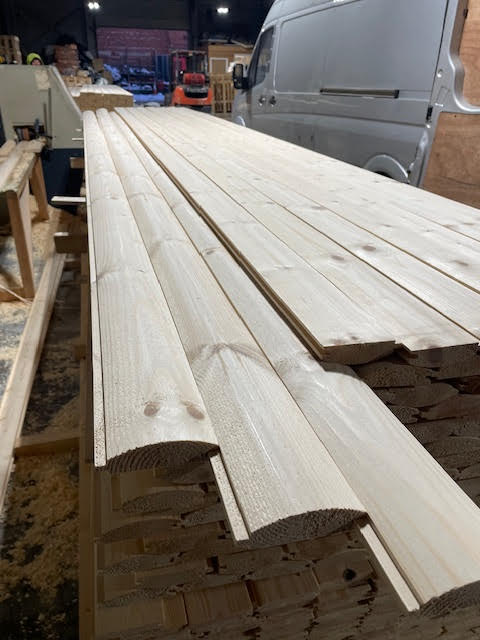 Wood Log Cladding 1000 METERS OFFER! PINE T&G REDWOOD *THICK* LOGLAP CLADDING 85X22 - 3 ...